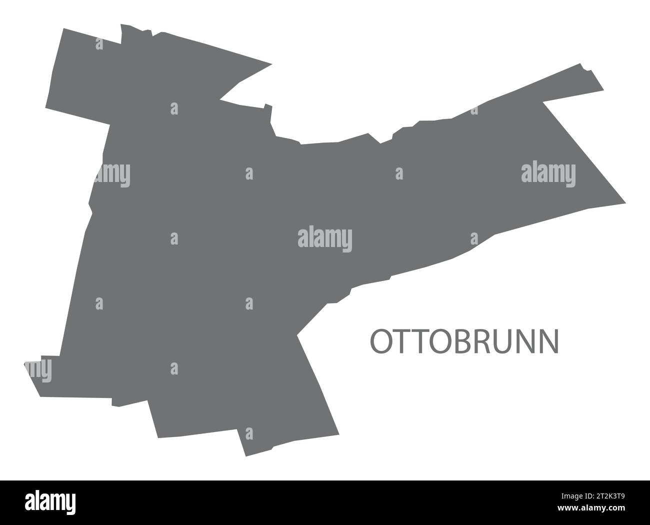 Ottobrunn mappa della città tedesca illustrazione grigia sagoma della silhouette Illustrazione Vettoriale
