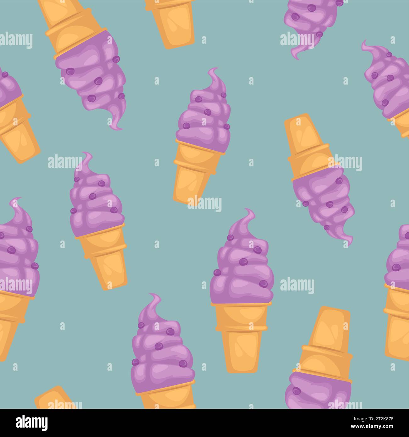 Coni gelato con motivo a spruzzo senza cuciture Illustrazione Vettoriale