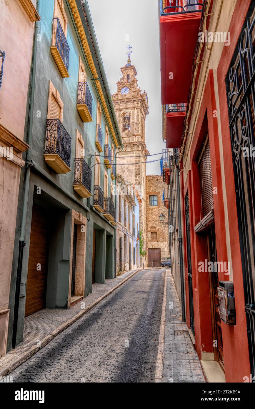 Oliva Spain storica città vecchia, Comunità Valenciana, a sud di Gandia Foto Stock