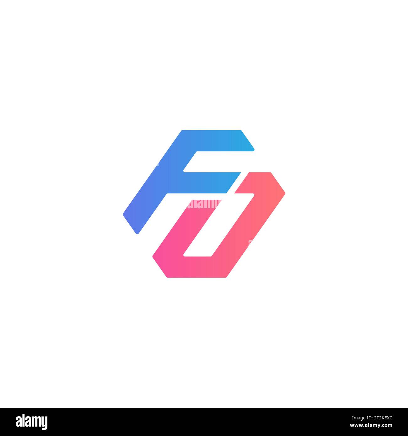 Logo FO, monogramma FO, logo FO iniziale, logo FO lettera, icona, vettore Illustrazione Vettoriale