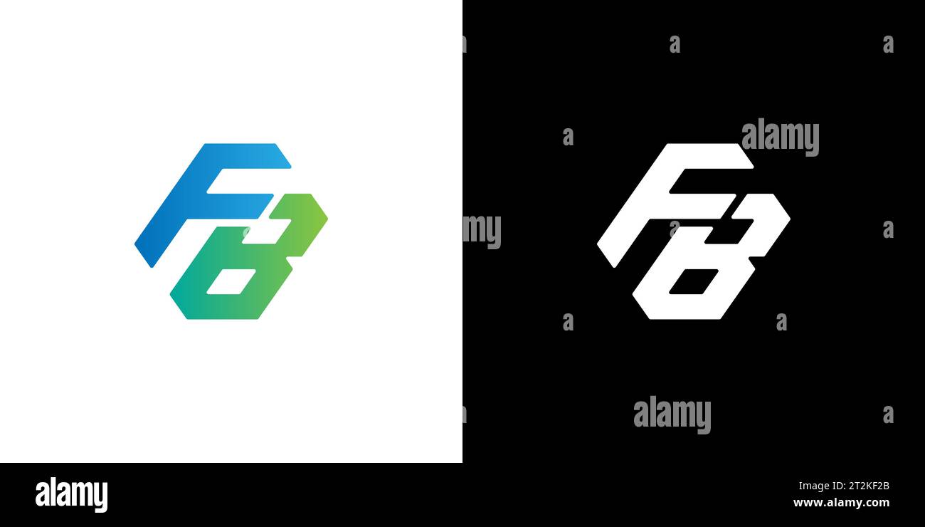 Logo FB, monogramma FB, logo FB iniziale, logo FB lettera, icona, vettore Illustrazione Vettoriale