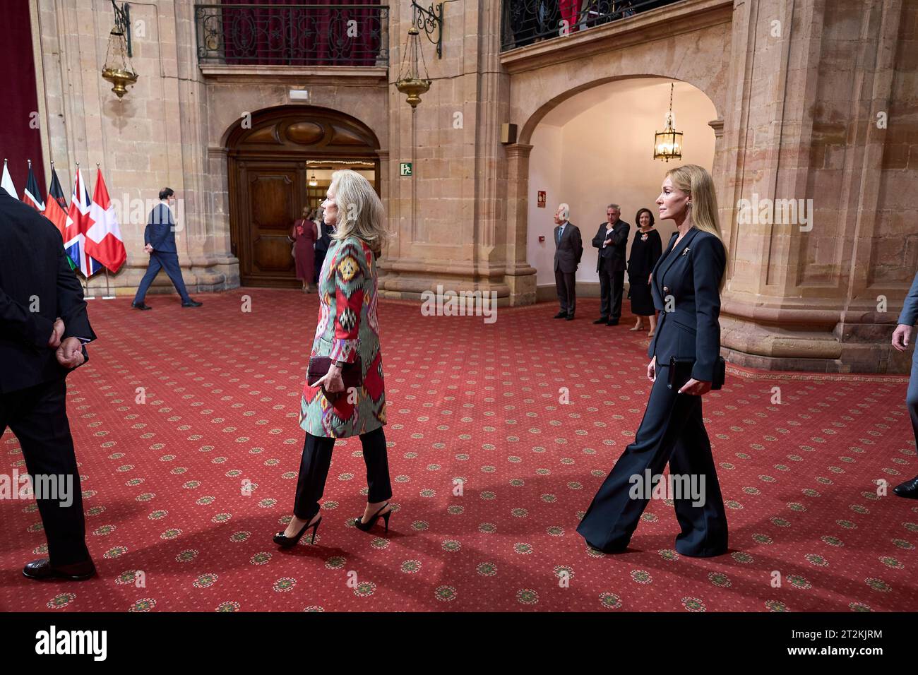 Oviedo. Spagna. 20 ottobre 2023. Esther Koplowitz, Esther Alcocer Koplowitz partecipa al pubblico con i vincitori dei premi Princess of Asturias durante il Princess of Asturias Awards 2023 presso il Reconquista Hotel il 20 ottobre 2023 a Oviedo, Spagna. Credito: MPG/Alamy Live News Foto Stock
