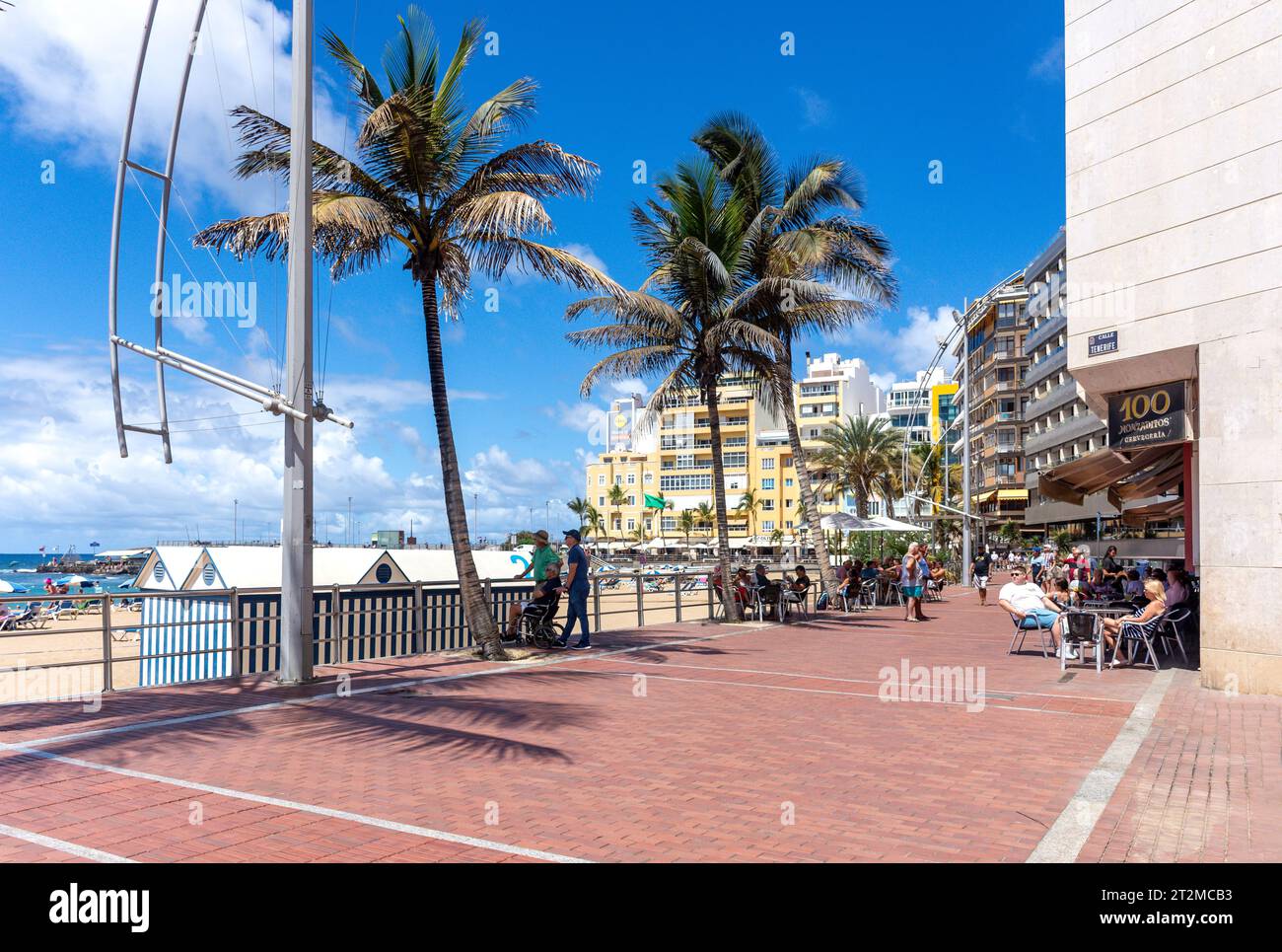 Lungomare, Paseo las Canteras, Playa de las Canteras, Las Palmas de Gran Canaria, Gran Canaria, Isole Canarie, Spagna Foto Stock
