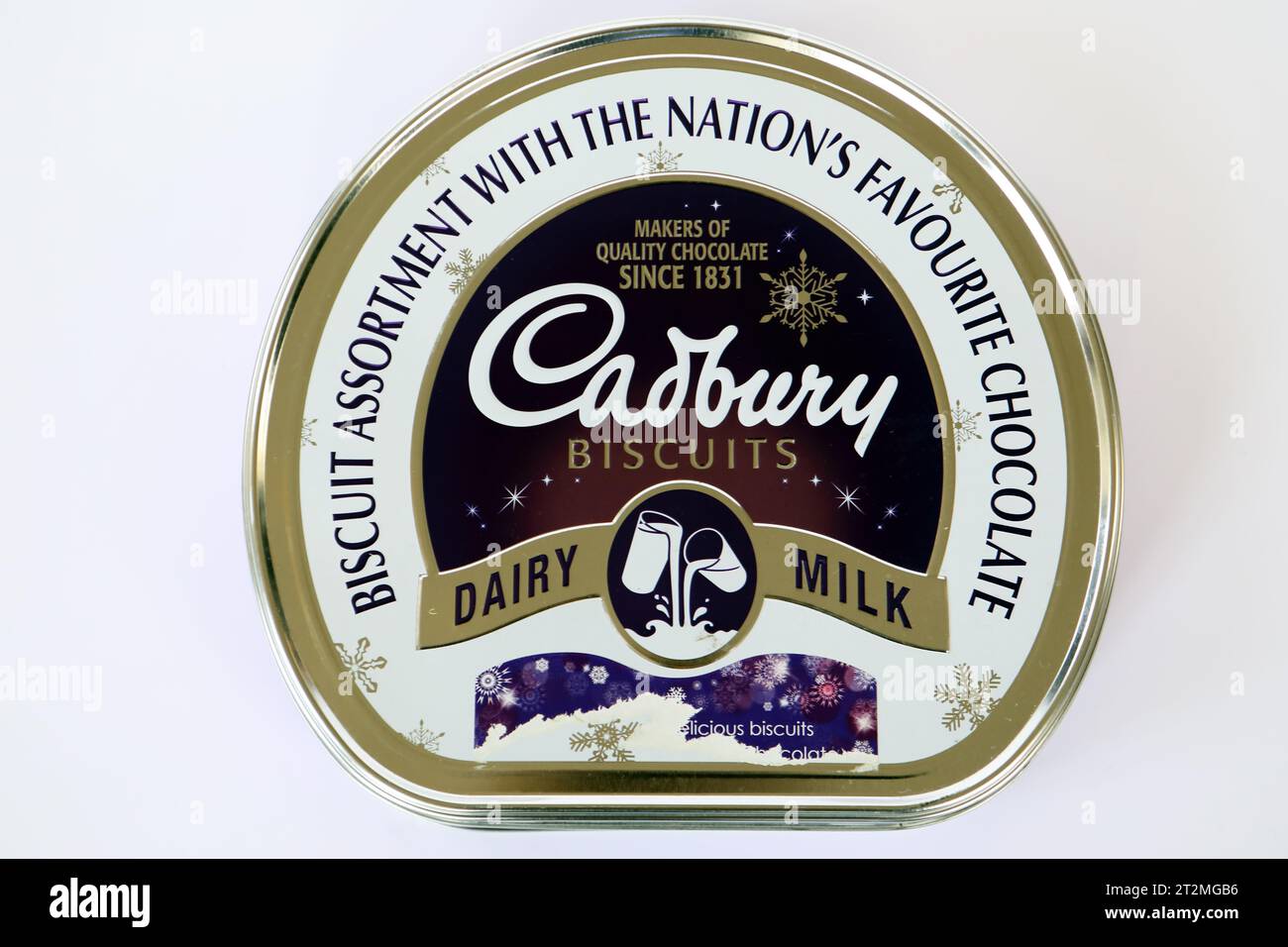 Scatola di biscotti al cioccolato Cadbury per le feste Foto Stock