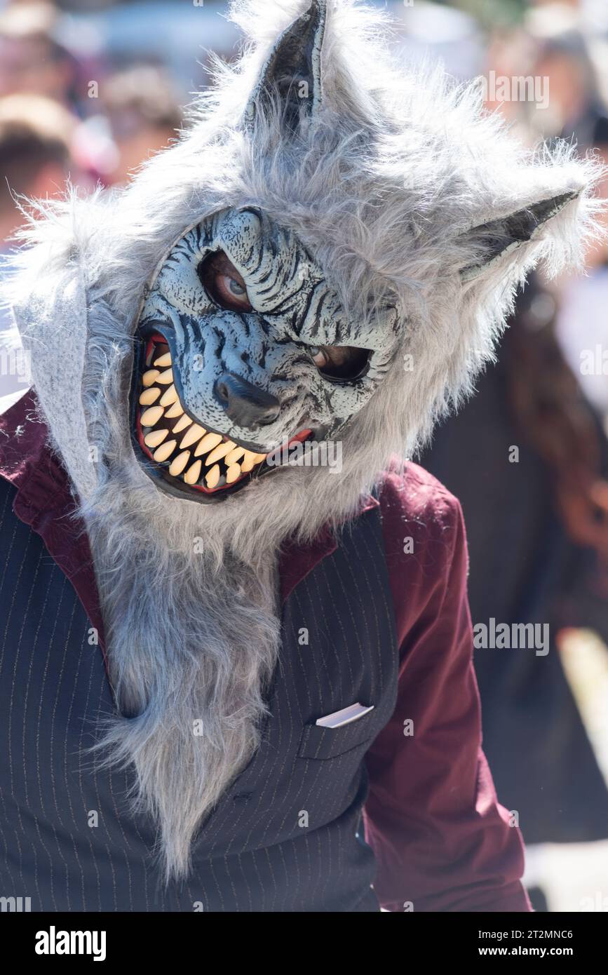 Italia, Cosplay Festival, Cosplay indossa Una maschera di lupo mannaro Foto Stock