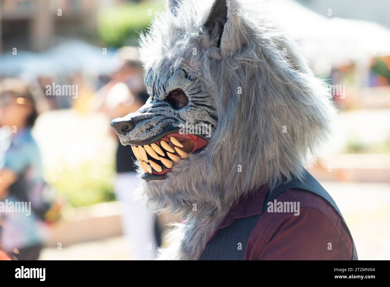 Italia, Cosplay Festival, Cosplay indossa Una maschera di lupo mannaro Foto Stock