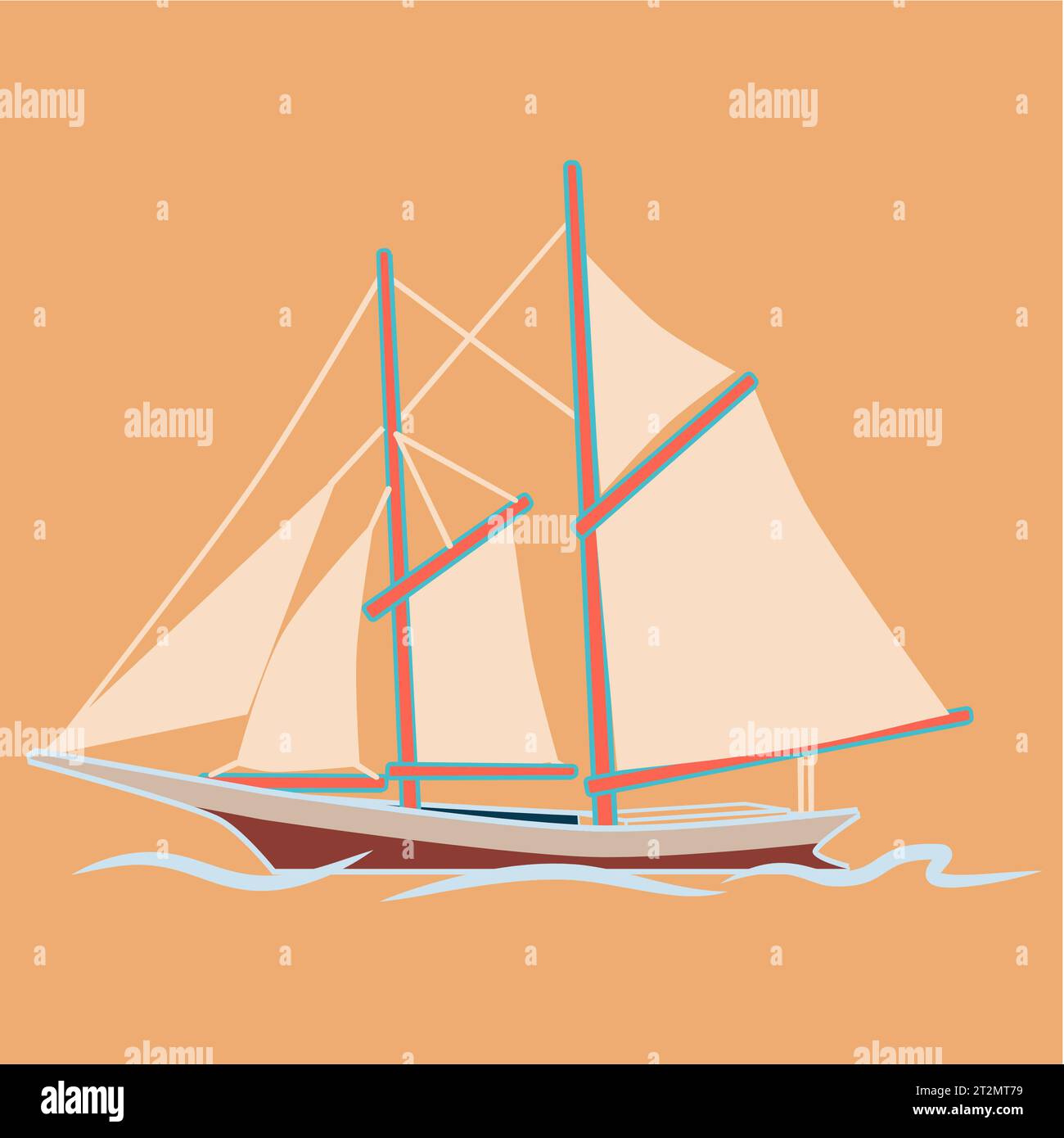 vista laterale sail shp Foto Stock