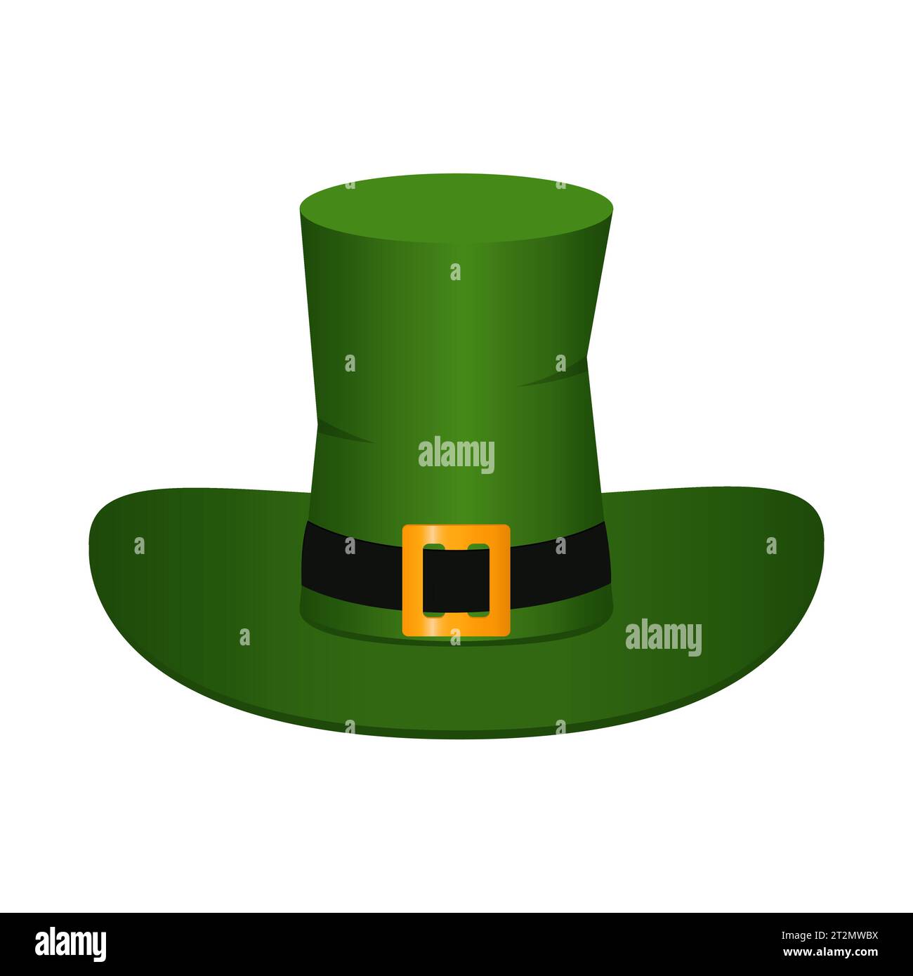 Cappello leprecauno su sfondo bianco. Design per St. Patrick S Day. Illustrazione Vettoriale