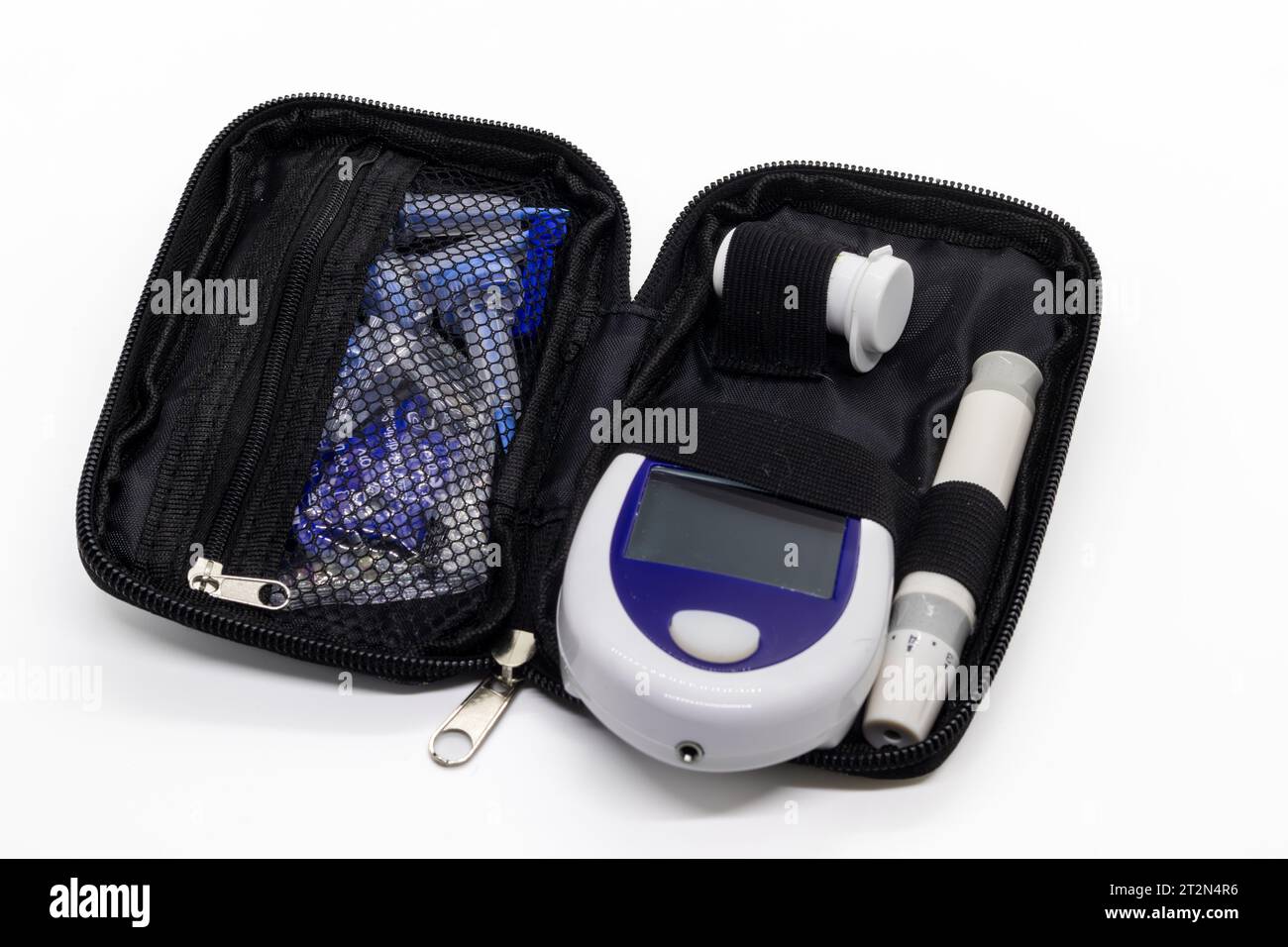 diabete glicemico isolato su bianco Foto Stock