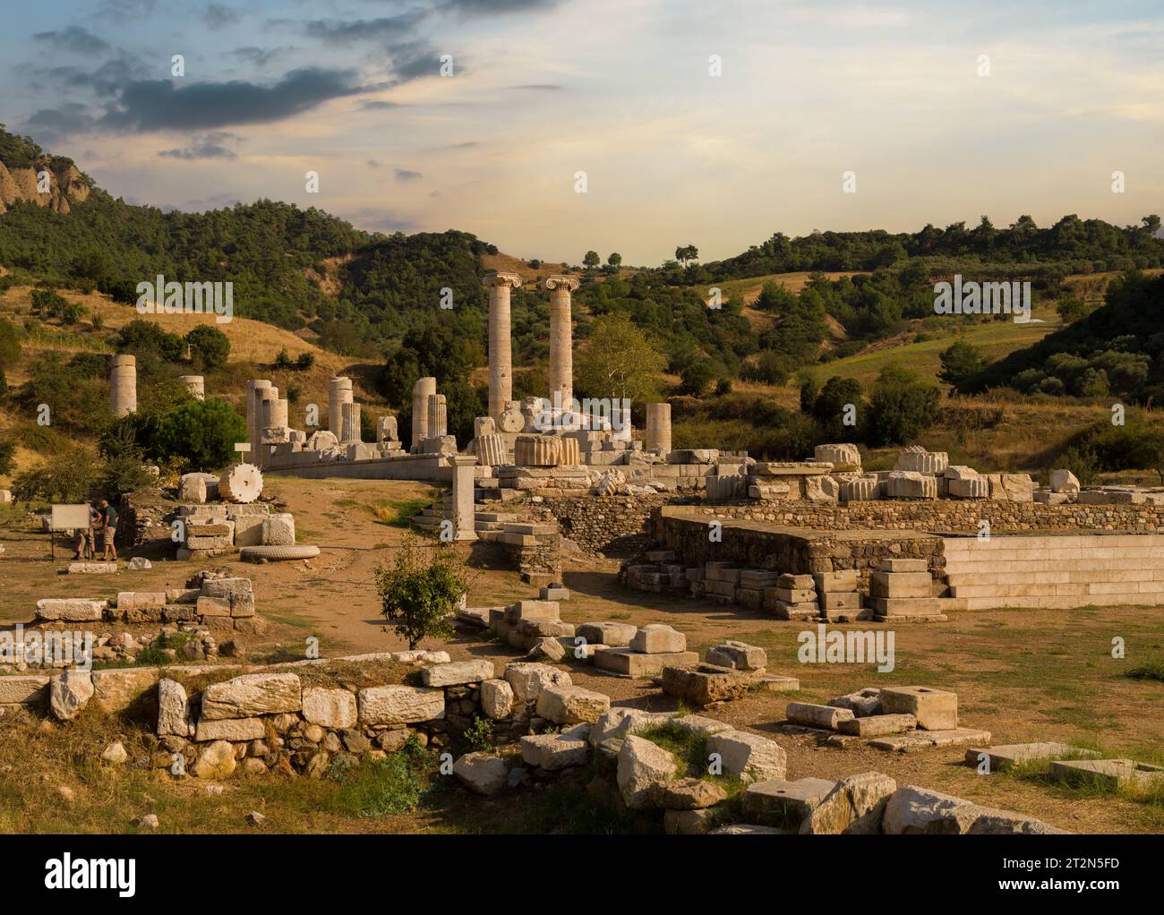 Ora del tramonto nell'antica città di Sardes o Sardeis. La città di Sard, la capitale dei Lidi. Le città antiche più famose della Turchia. Salihli dist Foto Stock
