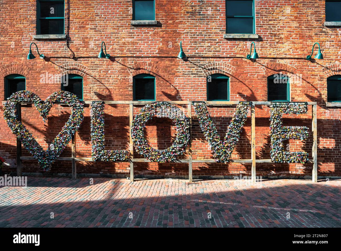 Locks nel Distillery District di Toronto, Ontario, Canada. Foto Stock