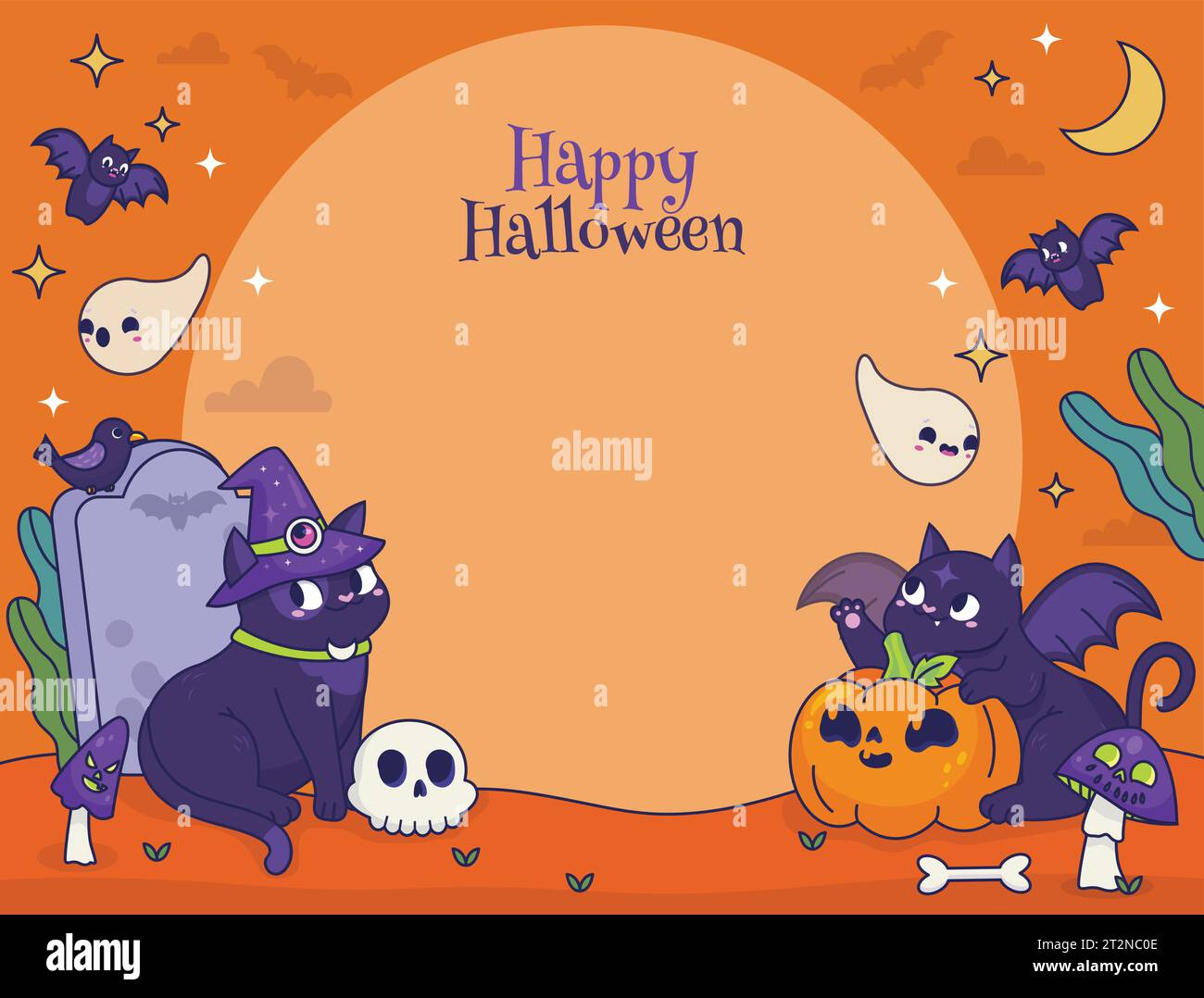 modello fotografico disegnato a mano illustrazione vettoriale del design della stagione di halloween Illustrazione Vettoriale