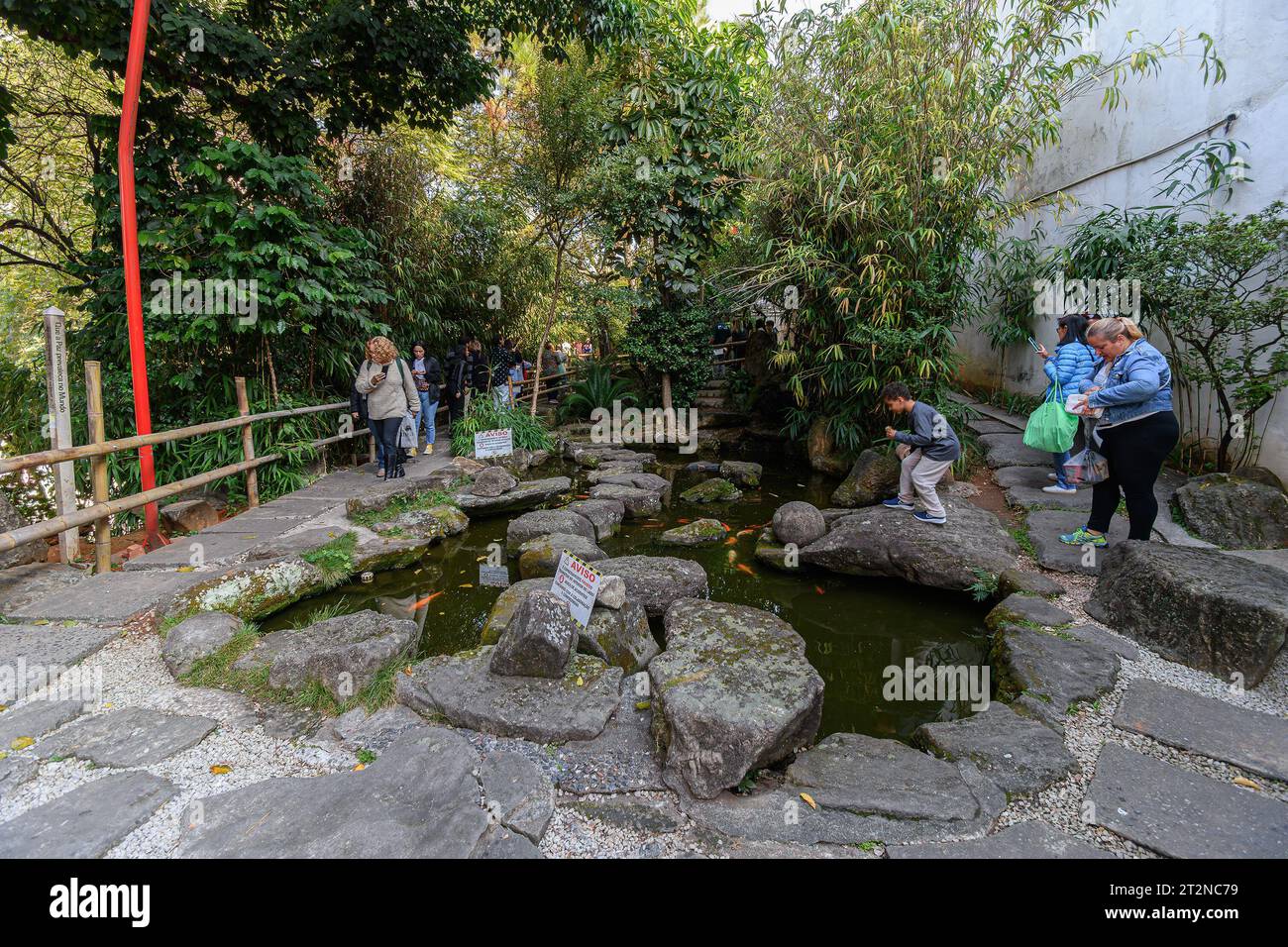 San Paolo, SP, Brasile - 8 giugno 2023: Il Giardino Orientale nel quartiere di Liberdade. Destinazione turistica di Liberdade. Foto Stock
