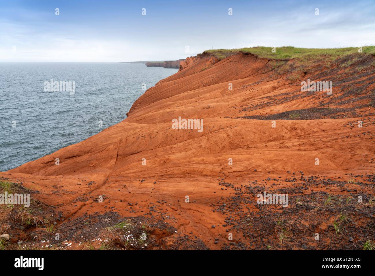 Litorale vicino al faro di Borgot, Iles de la Madeleine, Quebec Foto Stock