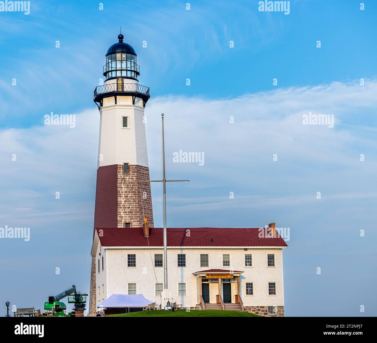 paesaggio con il faro di montauk Foto Stock