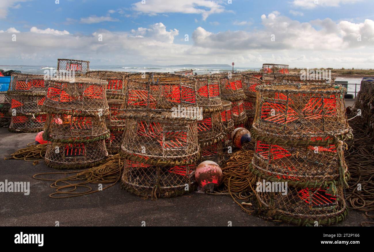 lobster Catchers, Mudeford Quay, Dorset, Inghilterra Foto Stock