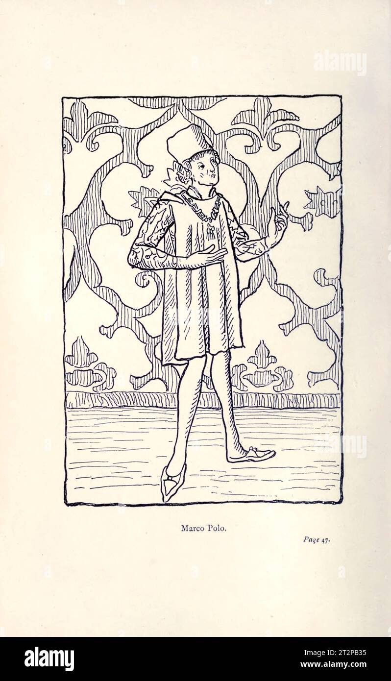 Marco Polo, illustrazione del XIX secolo Foto Stock