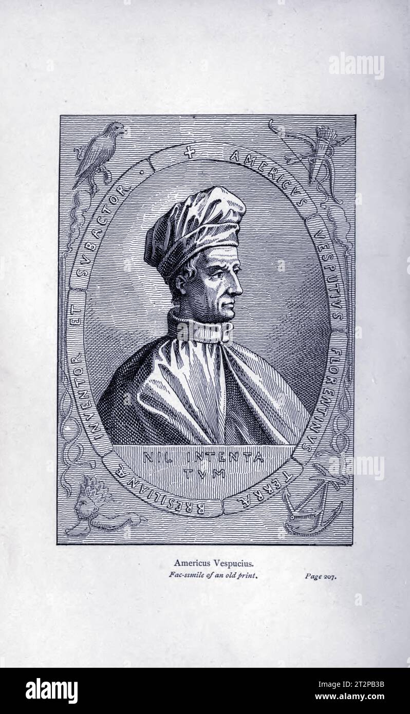 Americus Vespucius, illustrazione del XIX secolo Foto Stock