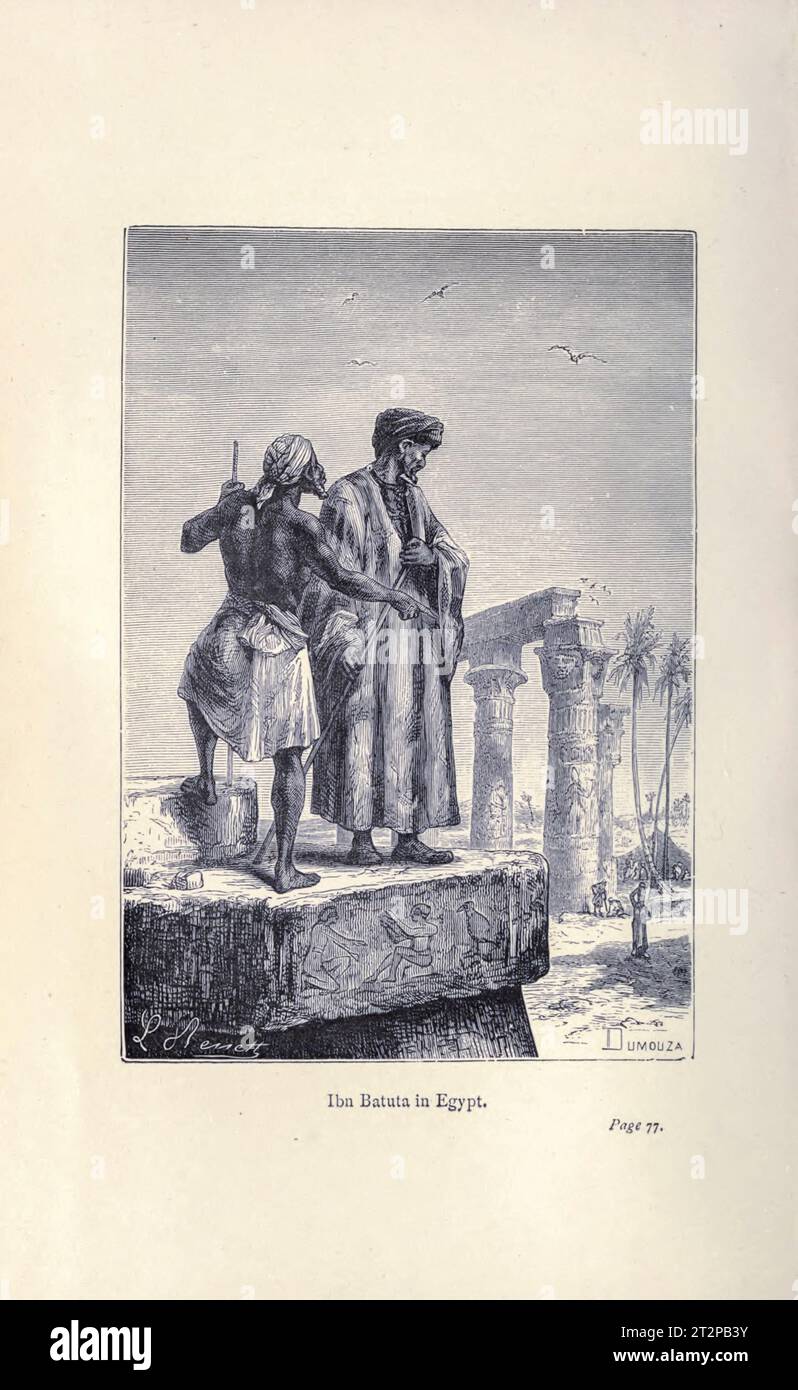 Ibn Batuta in Egitto, illustrazione del XIX secolo Foto Stock