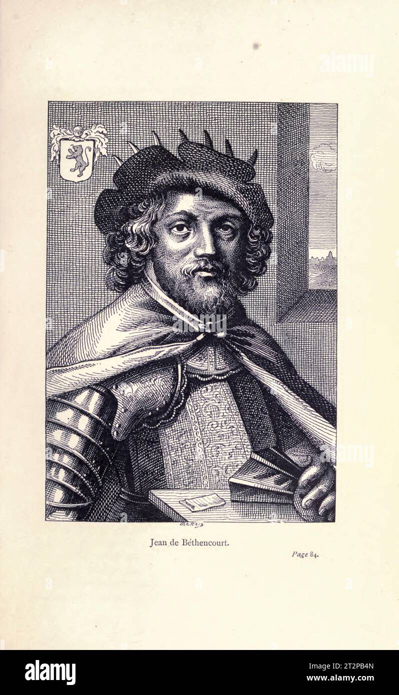 Jean de Bethencourt, illustrazione del XIX secolo Foto Stock