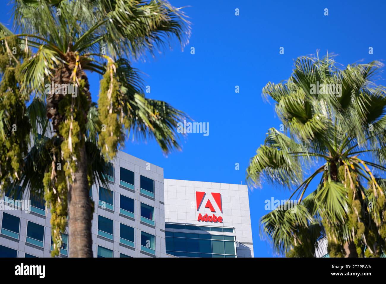 La sede centrale di Adobe Incorporated (ADBE) a Silicon Valley, San Jose, CALIFORNIA Foto Stock