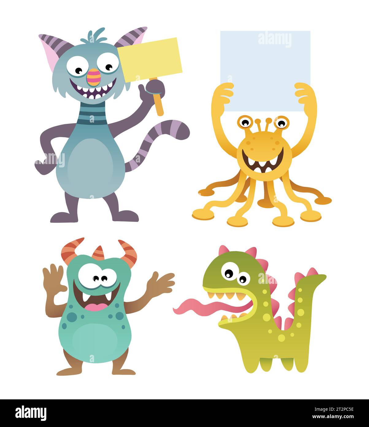 coloratissimo personaggio dei cartoni animati per illustrazioni di gioco o mascotte Illustrazione Vettoriale