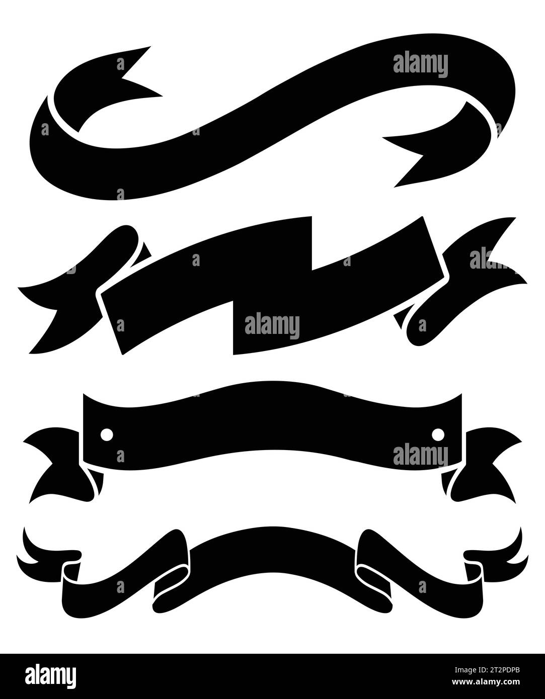 illustrazione della silhouette del modello di etichetta a scorrimento su carta a nastro Illustrazione Vettoriale