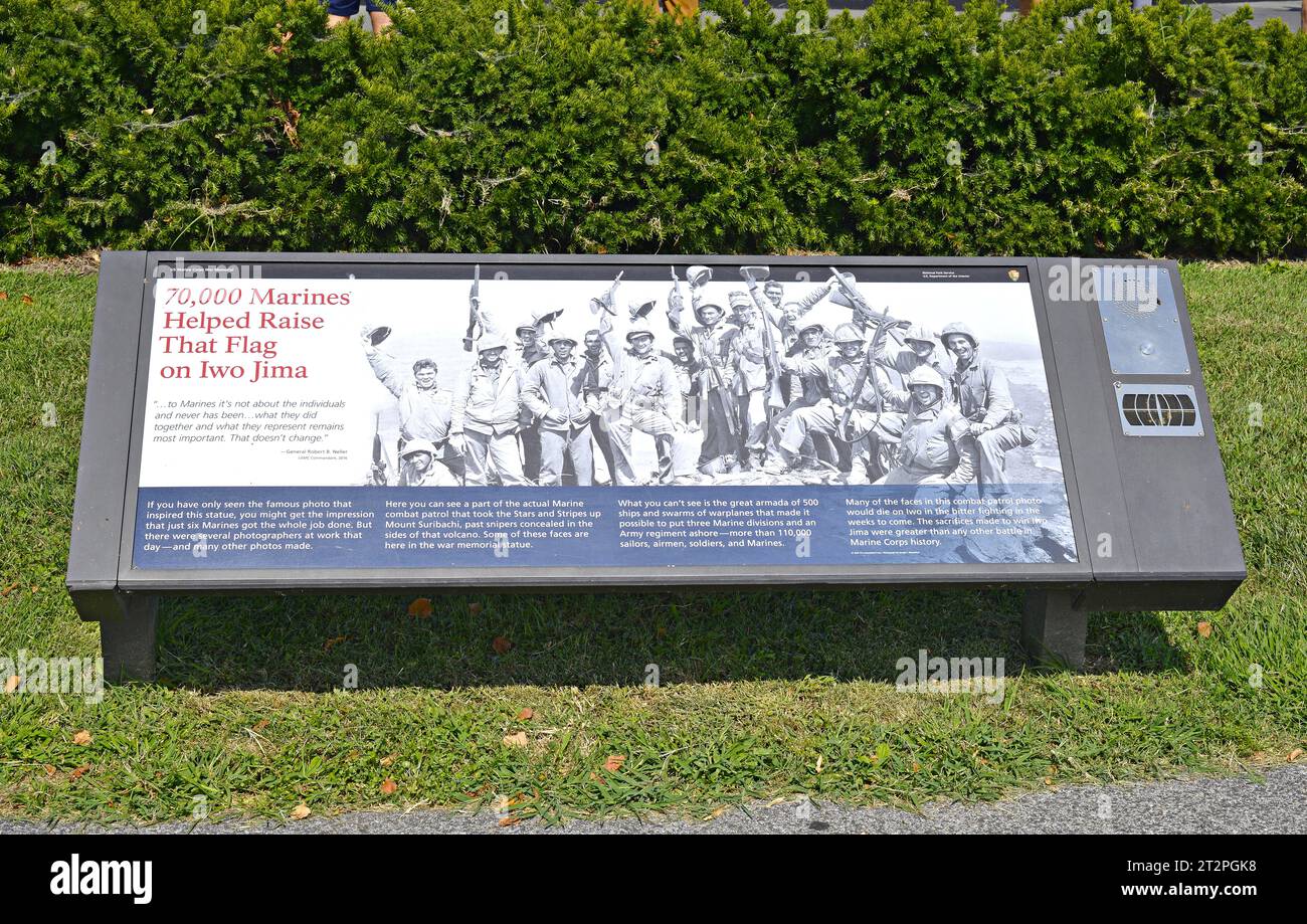 Monumento Iwo Jima, Washington DC. United States Marine Corps War Memorial, vicino a Rosslyn, Arlington County, Virginia, USA Foto Stock