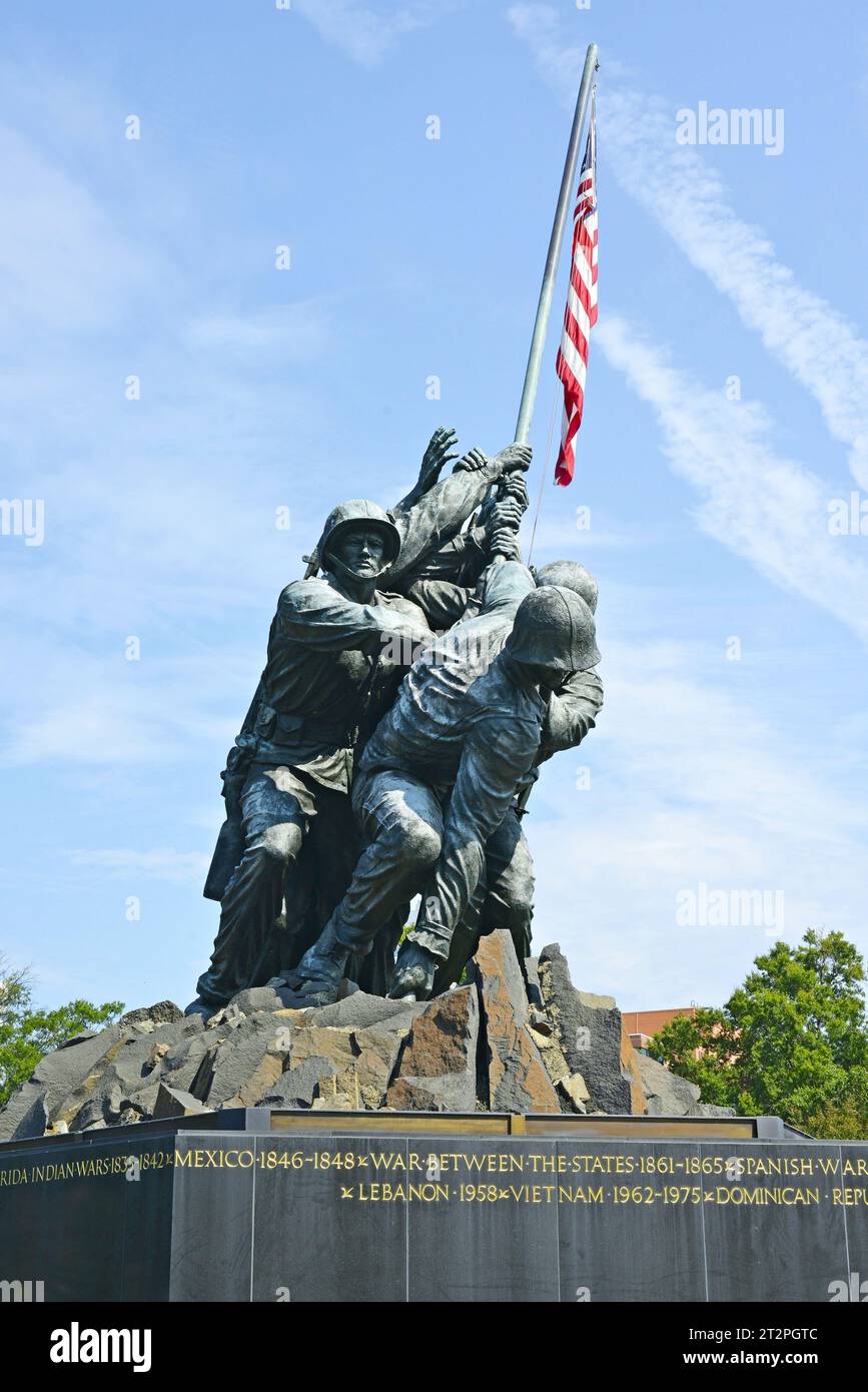 Monumento Iwo Jima, Washington DC. United States Marine Corps War Memorial, vicino a Rosslyn, Arlington County, Virginia, USA Foto Stock