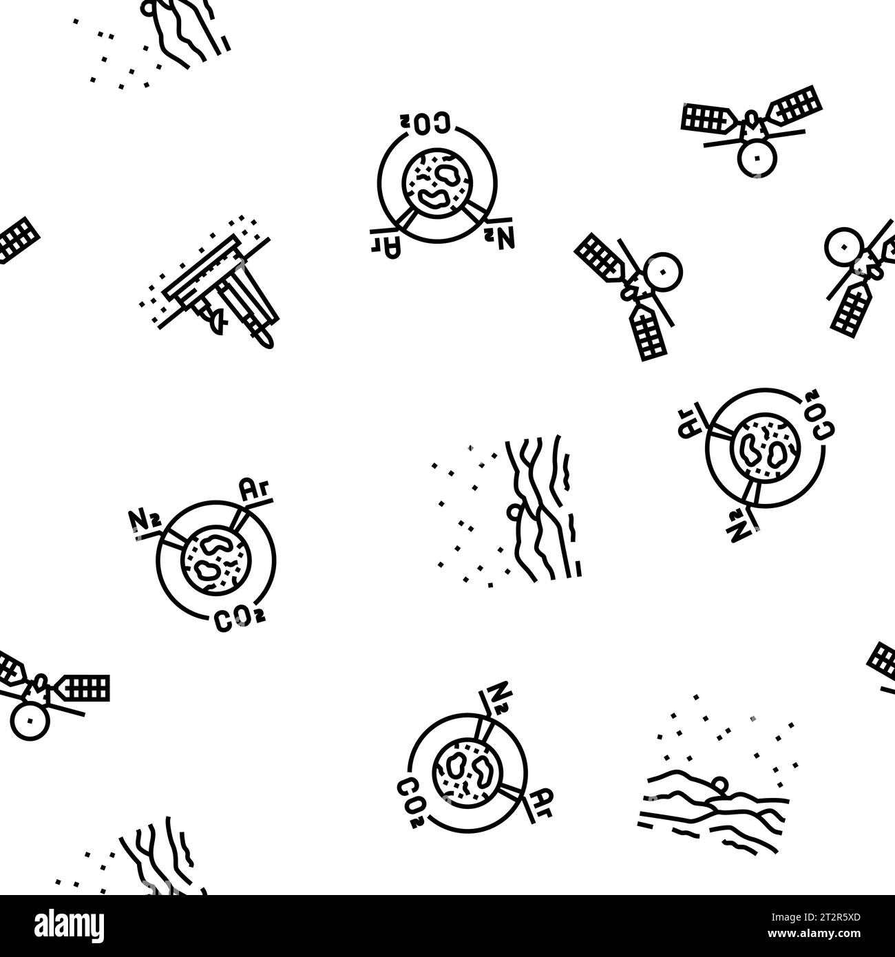 schema senza cuciture del vettore di astronomia spaziale del pianeta marte Illustrazione Vettoriale