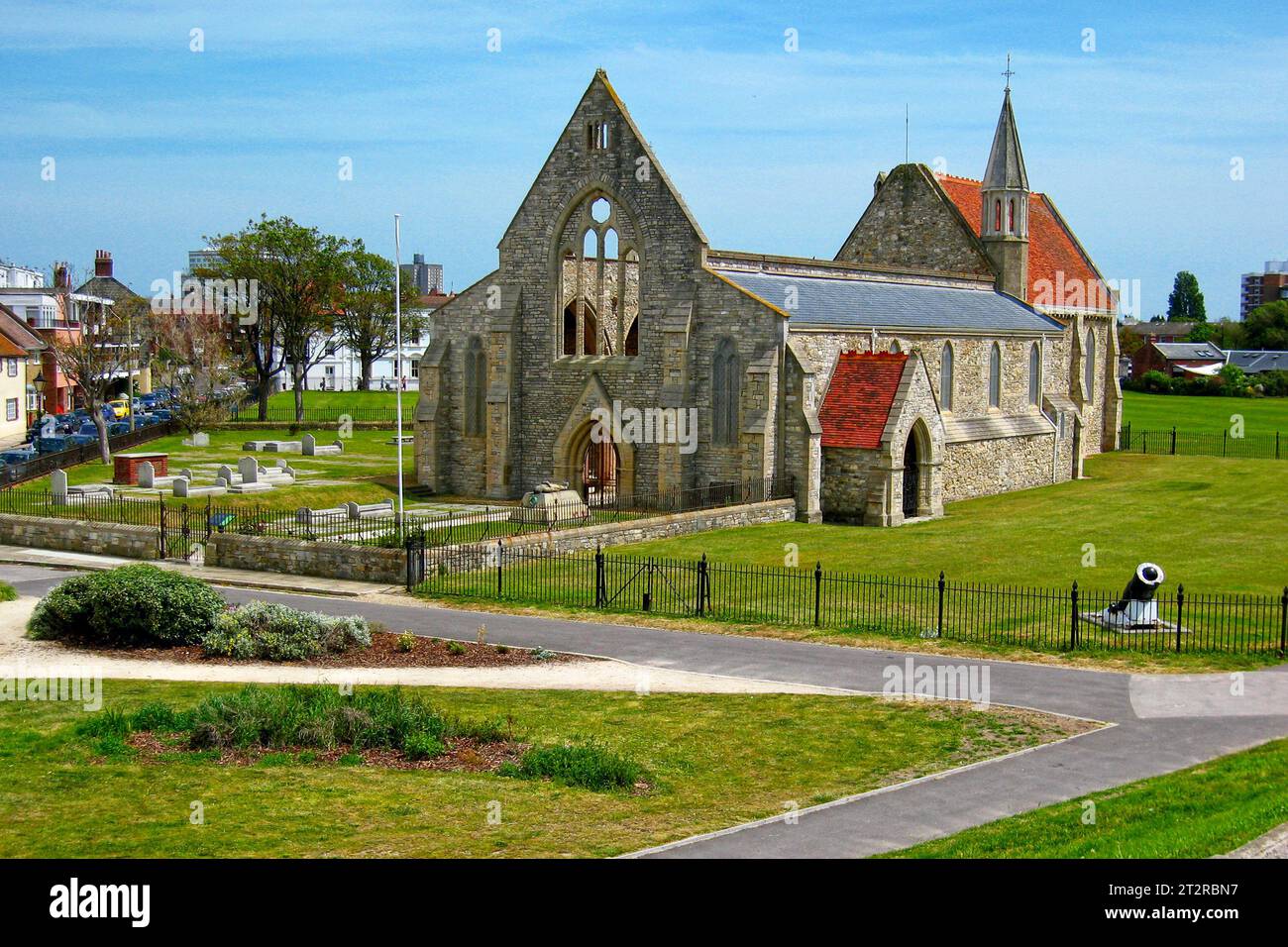 Rovine della Royal Garrison Church a Portsmouth, Inghilterra. Foto Stock