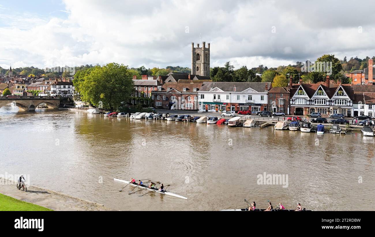 Vista aerea di Henley-on-Thames, Oxfordshire, Regno Unito Foto Stock
