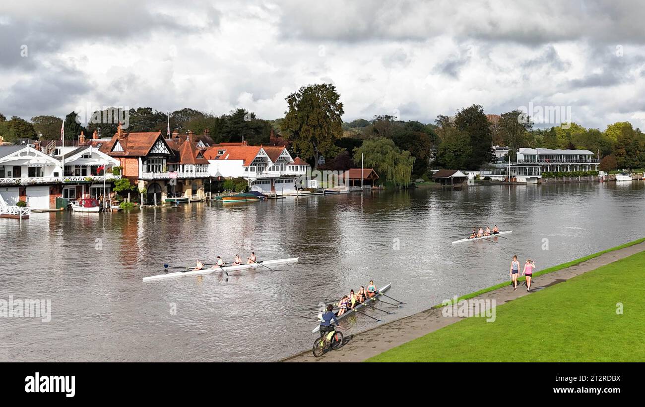 Vista aerea di Henley-on-Thames, Oxfordshire, Regno Unito Foto Stock