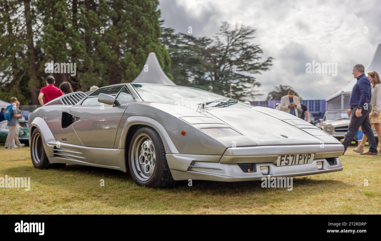 1988 Lamborghini Countach 25th Anniversary Edition, in mostra al Salone privato Concours d'Elégance Motor Show tenutosi a Blenheim Palace. Foto Stock