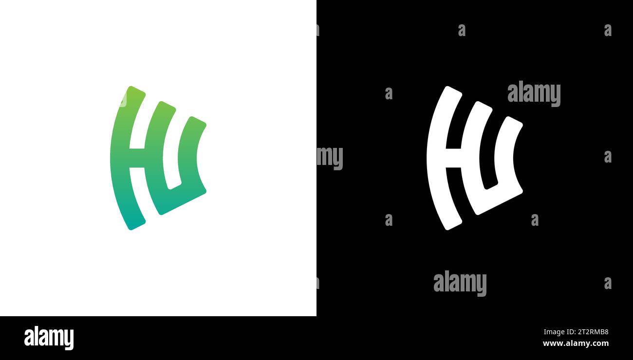 Logo HU, monogramma HU, logo HU iniziale, logo HU lettera, icona, vettore Illustrazione Vettoriale