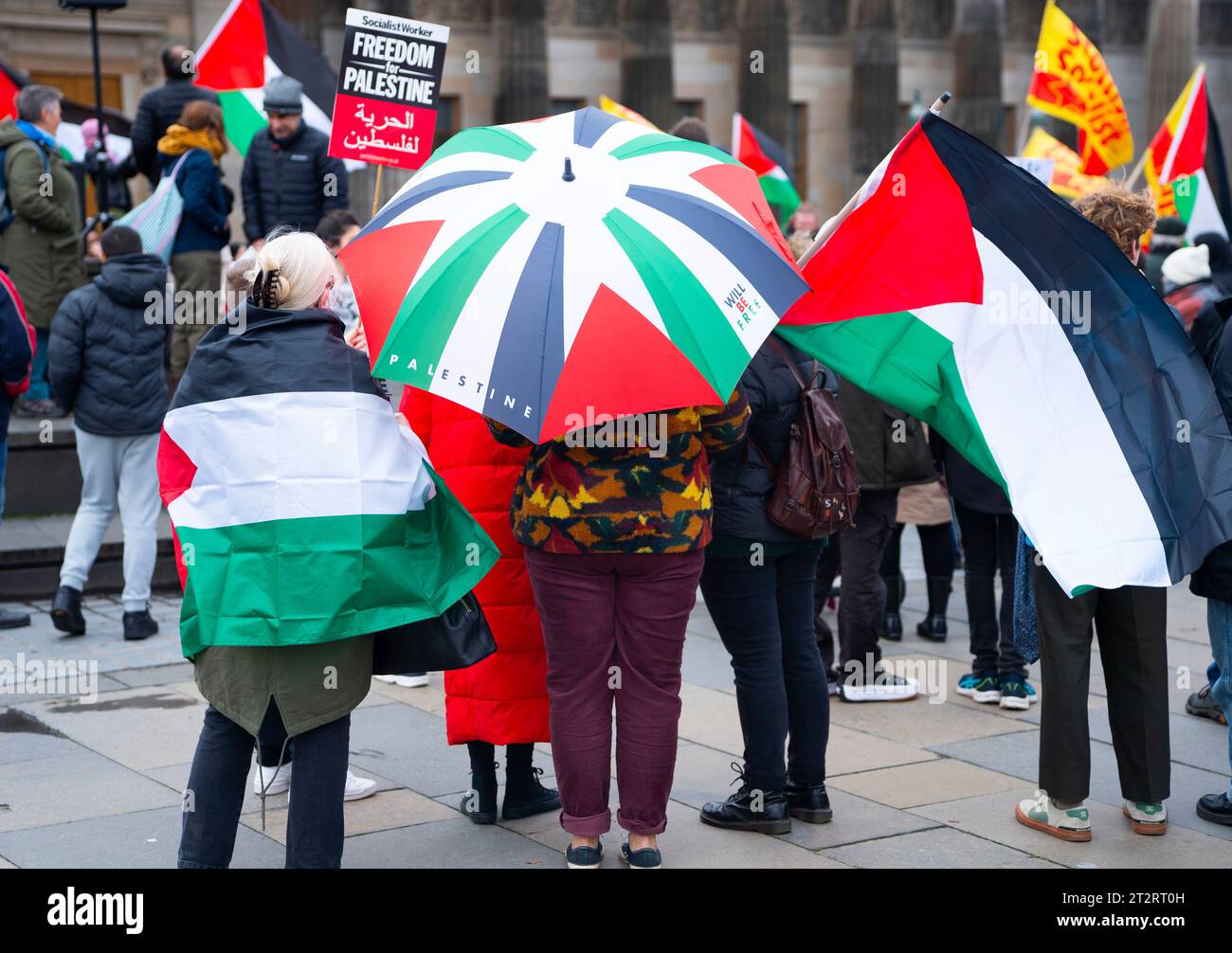 Edimburgo, Scozia, Regno Unito. 21 ottobre 2023. Raduno pro-Palestina a Edimburgo e in altre città del Regno Unito per protestare contro l'attuale situazione in Israele e Gaza. Iain Masterton/Alamy Live News Foto Stock