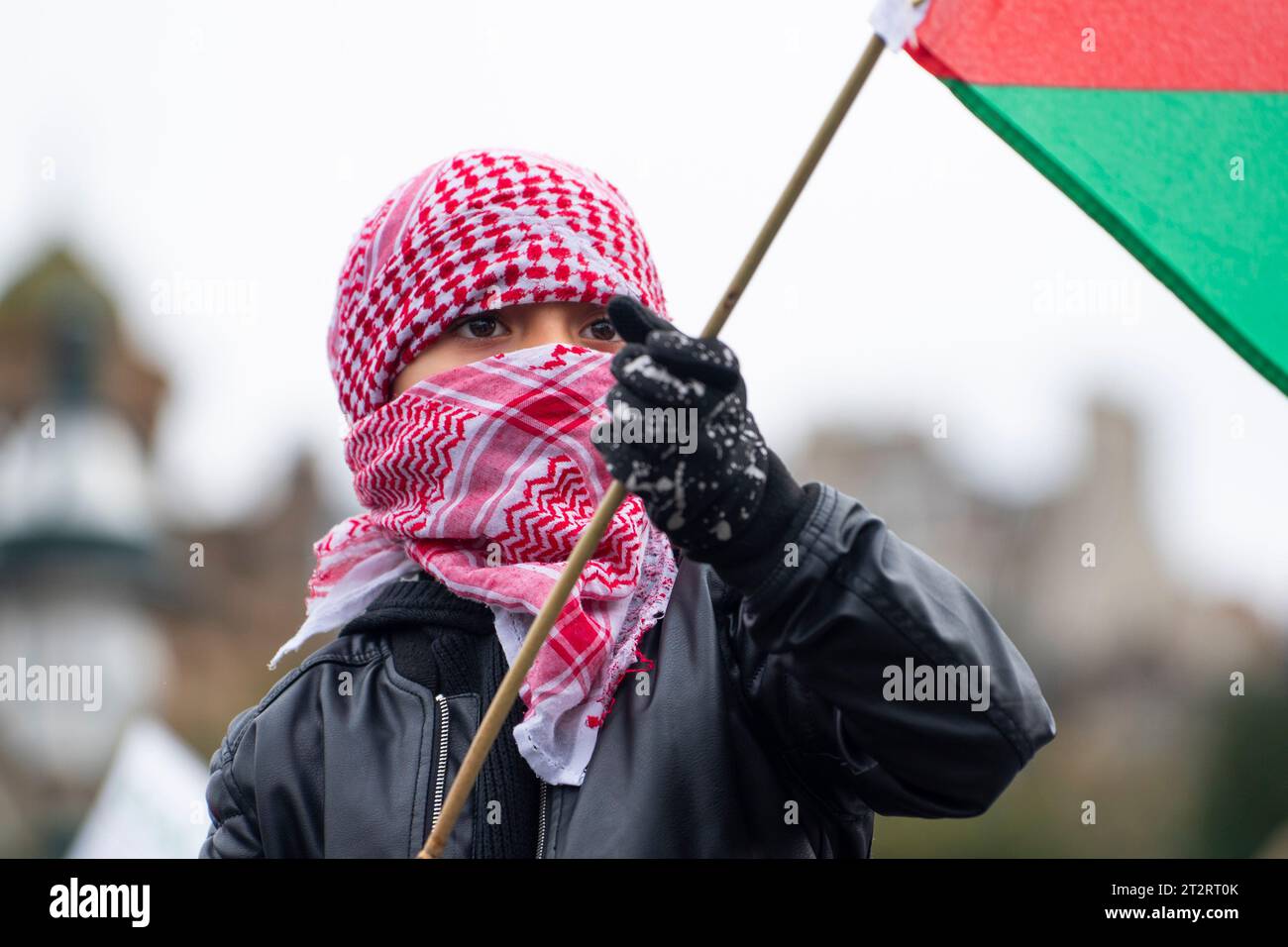 Edimburgo, Scozia, Regno Unito. 21 ottobre 2023. Raduno pro-Palestina a Edimburgo e in altre città del Regno Unito per protestare contro l'attuale situazione in Israele e Gaza. Iain Masterton/Alamy Live News Foto Stock
