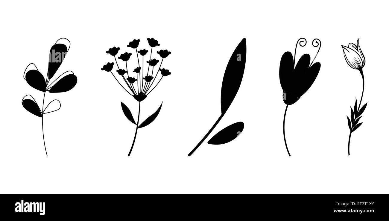 icona fiore impostata in formato vettoriale Illustrazione Vettoriale