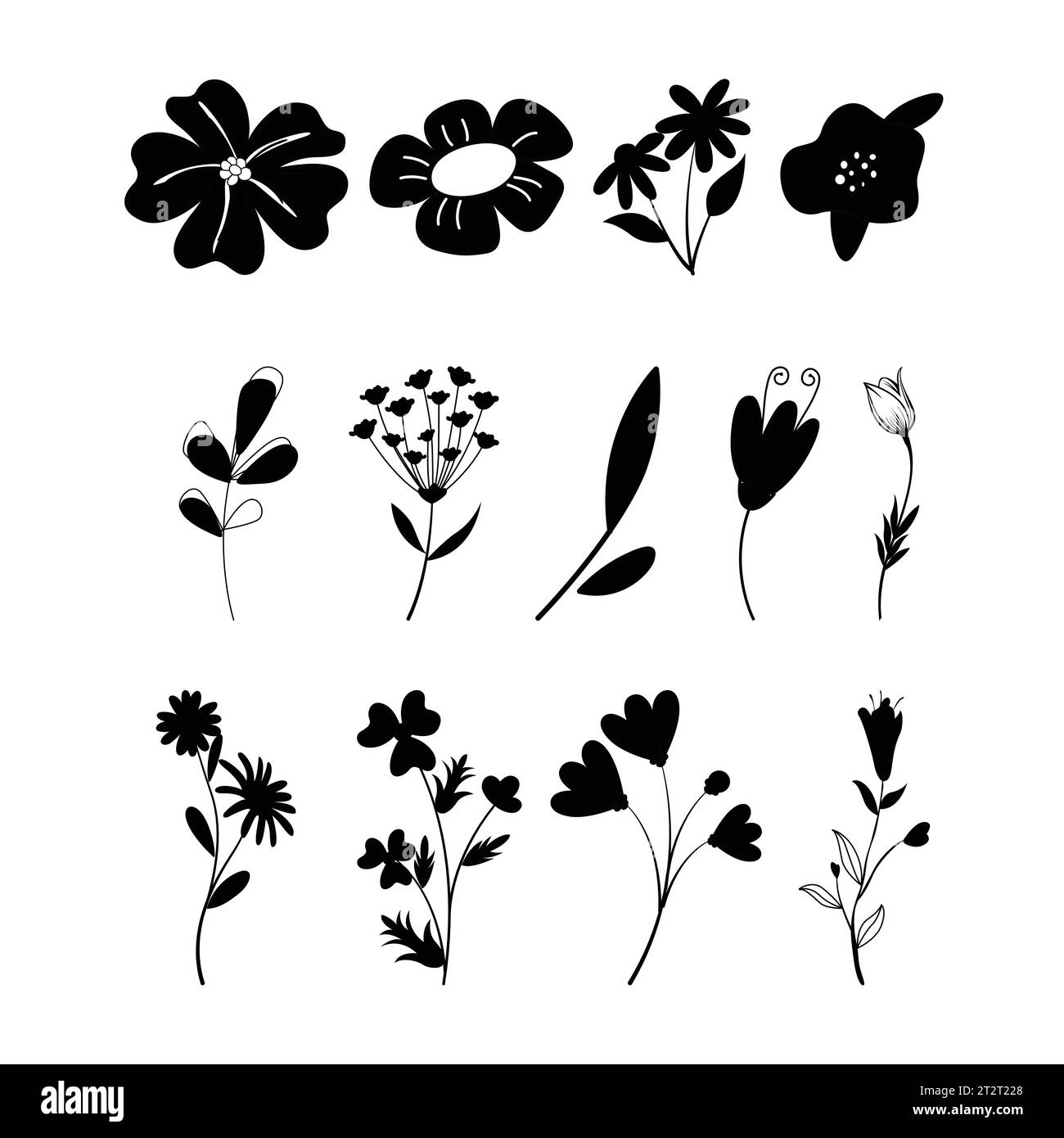 icona fiore impostata in formato vettoriale Illustrazione Vettoriale