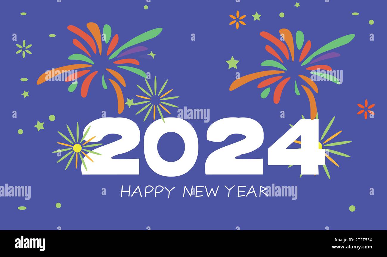 Buon anno 2024. Illustrazione Vettoriale