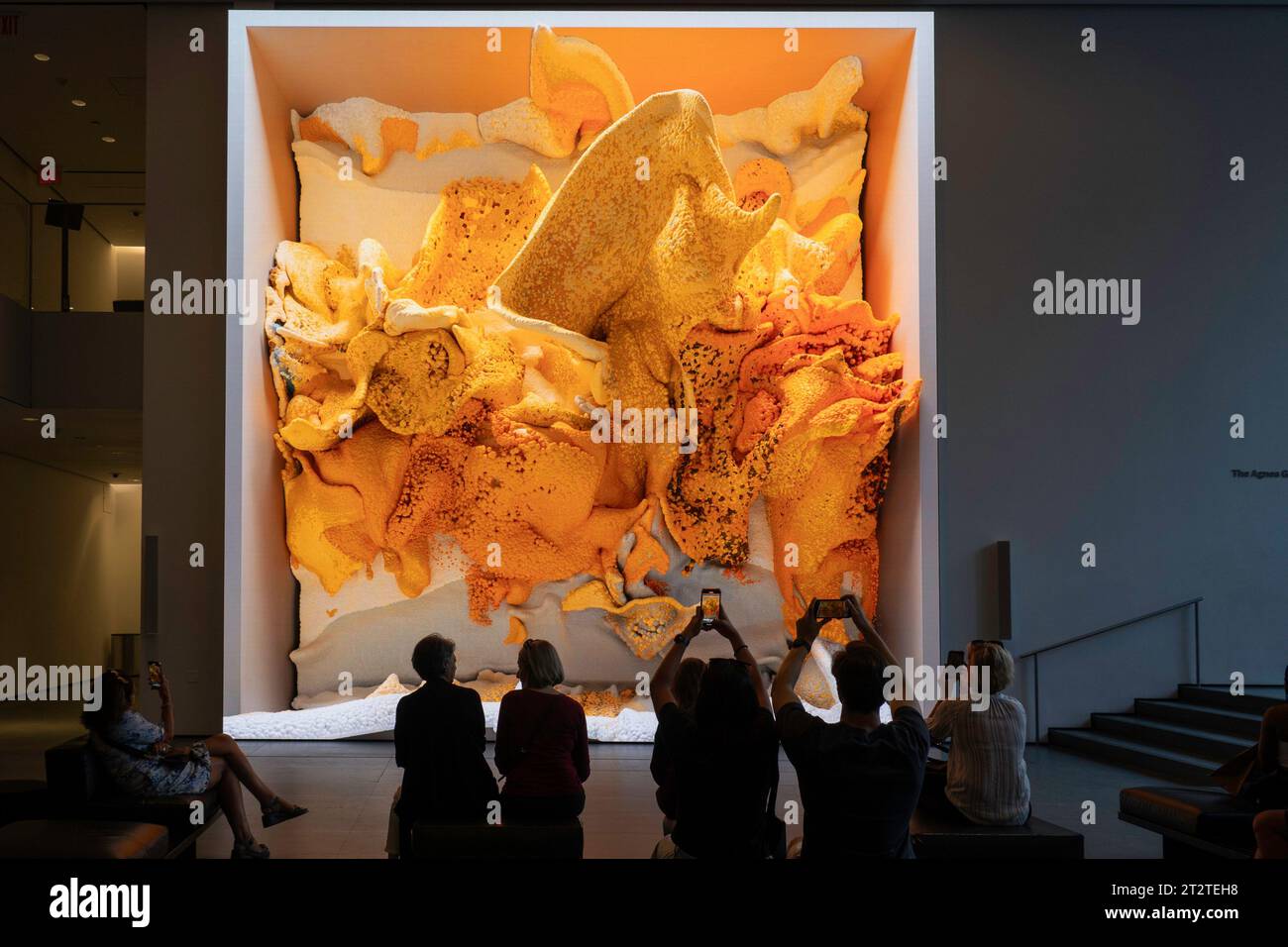 L'opera d'arte digitale di Refik Anadol, 'Unsupervised', è un'installazione di intelligenza artificiale che aggiunge il Museo di Arte moderna, 2023, NYC, USA Foto Stock