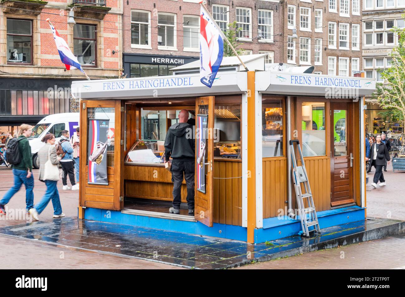 Frens Haringhandel Herring Stall, Singel, Amsterdam. Foto Stock