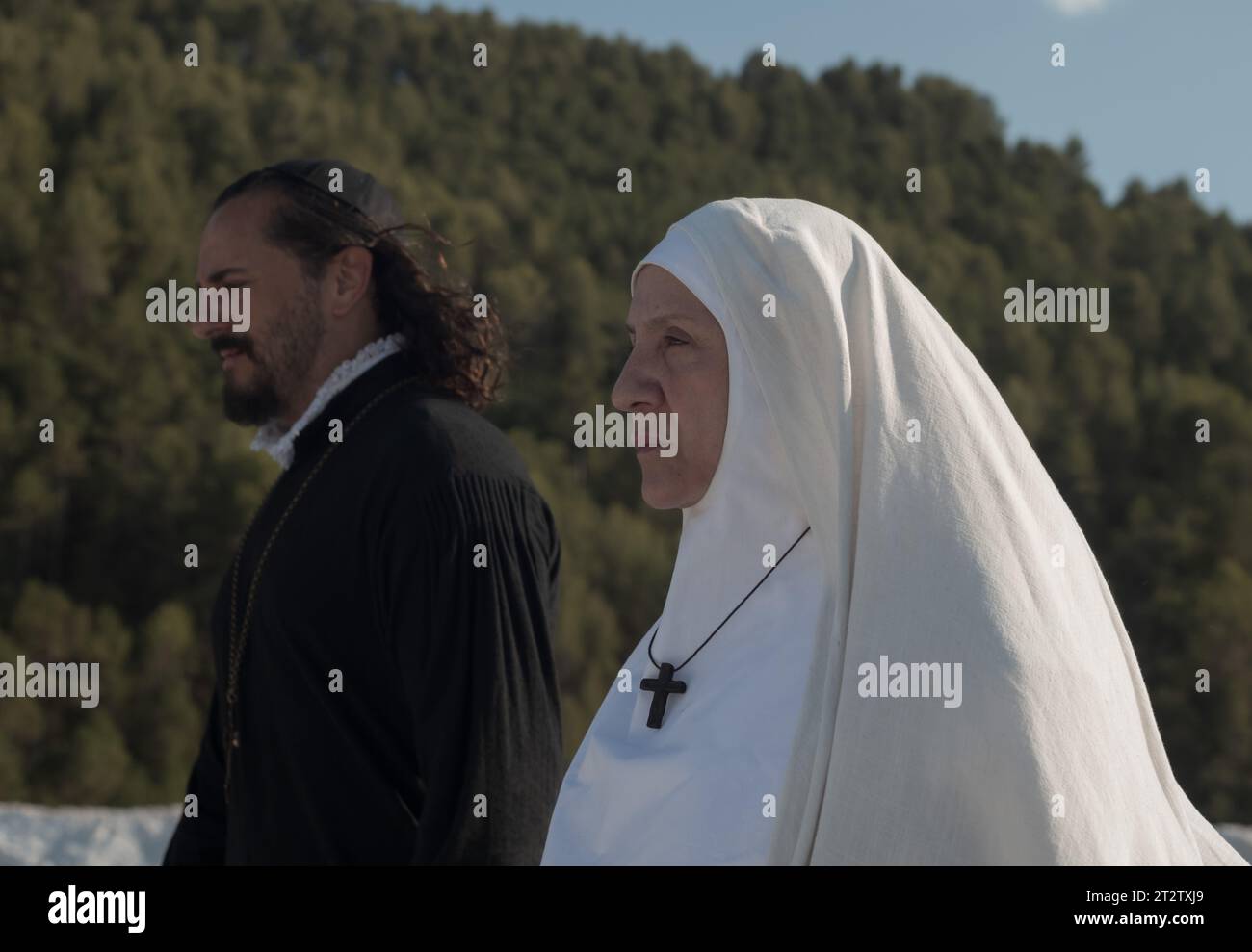 BLANCA PORTILLO e ASIER ETXEANDIA in TERESA (2023), regia di PAULA ORTIZ. Crediti: Aragon TV Bluebird Films Inicia Films Institut Català de les Empreses Culturals (ICEC) Instituto de la Cinematografía y de las Artes Audiovisuales (ICAA) / album Foto Stock