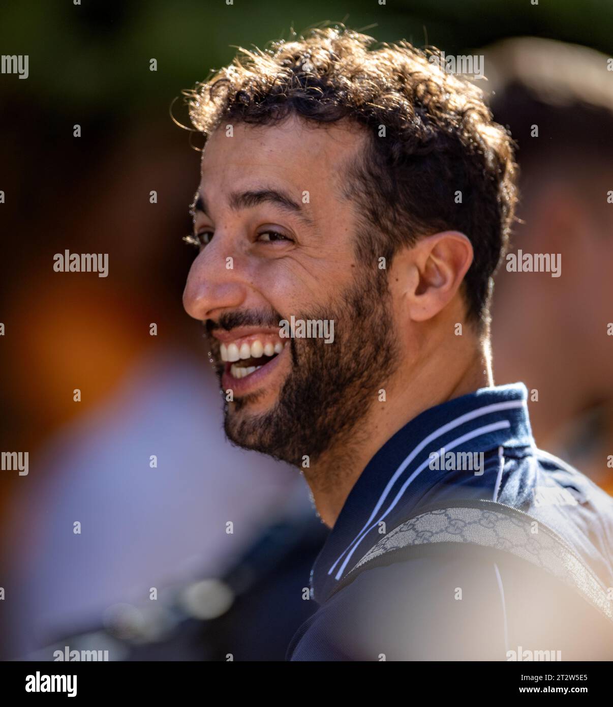 Austin, Texas - 21 ottobre 2023: Daniel Ricciardo, pilota della 3 scuderia Alphatauri F1, gareggia nel Gran Premio degli Stati Uniti di Lenovo sul circuito delle Americhe. Crediti: Nick Paruch / Alamy Live News Foto Stock