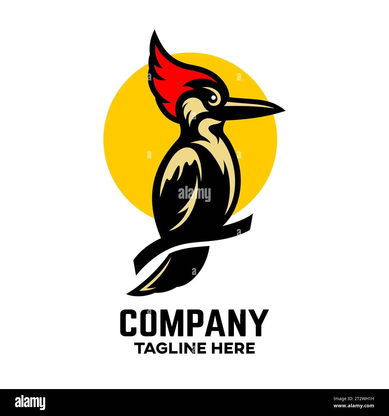 Logo picchiaduro per uccelli creativo e moderno Illustrazione Vettoriale