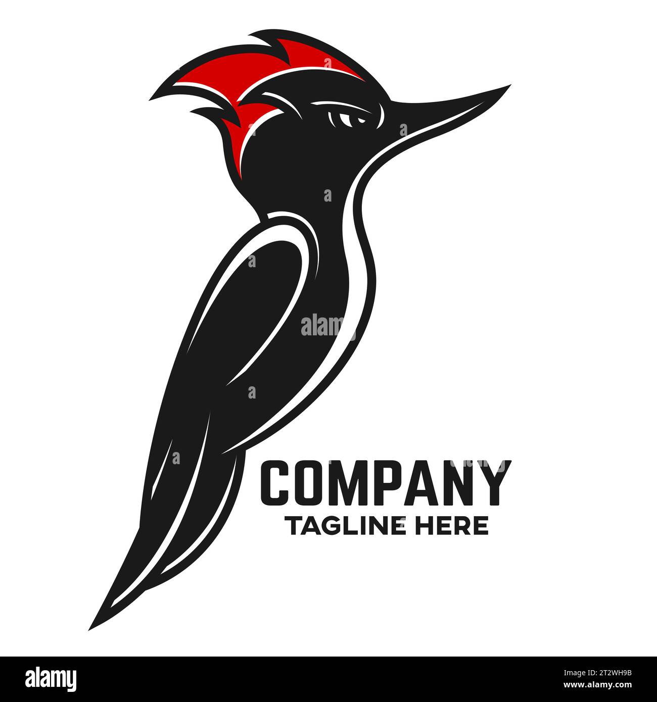 Logo picchiaduro per uccelli creativo e moderno Illustrazione Vettoriale