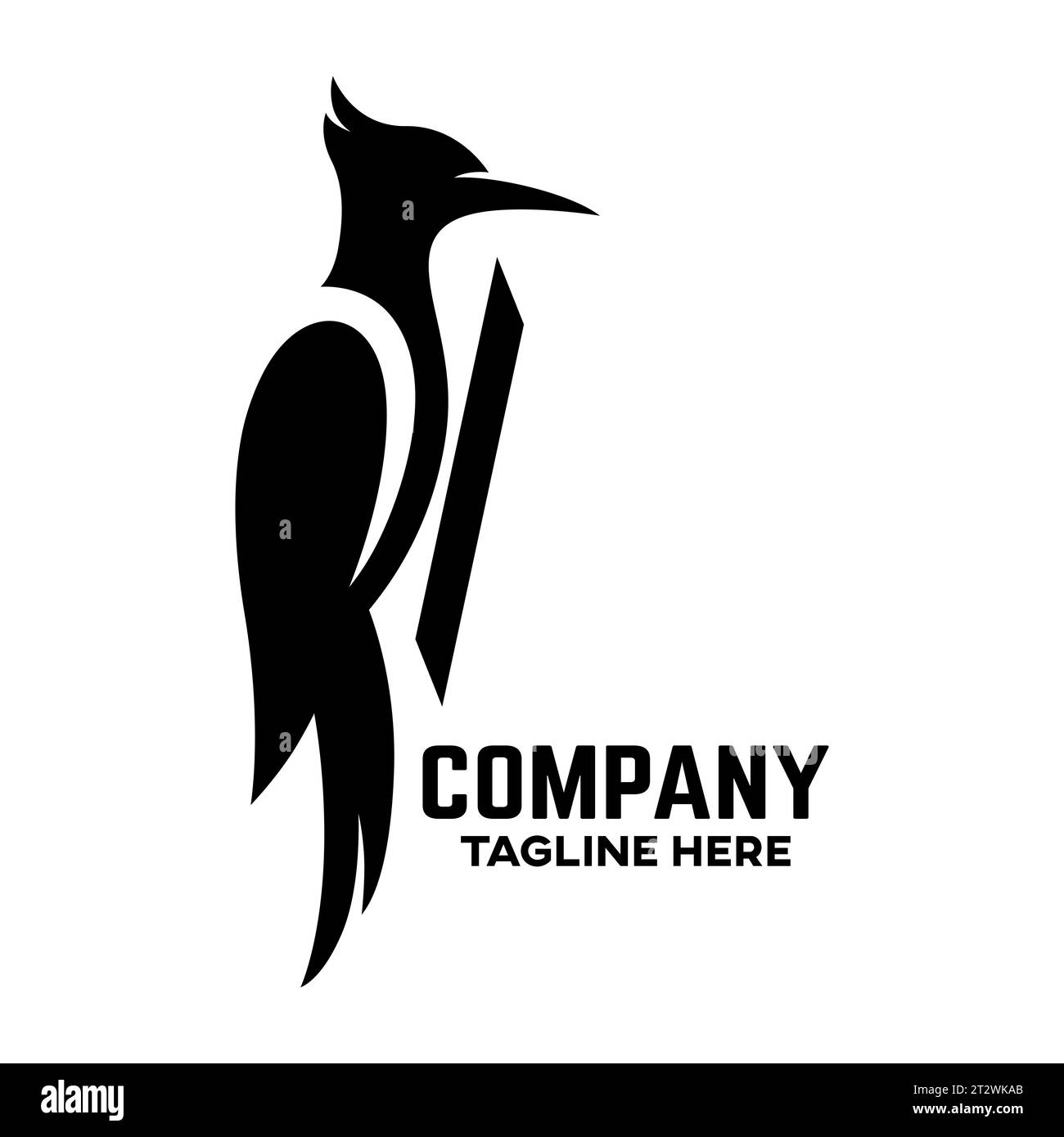 Logo picchiaduro per uccelli creativo e moderno Illustrazione Vettoriale