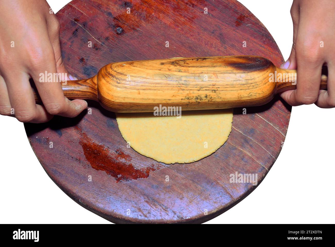 Chapatis, stile cucina, sfondo bianco isolato Foto Stock