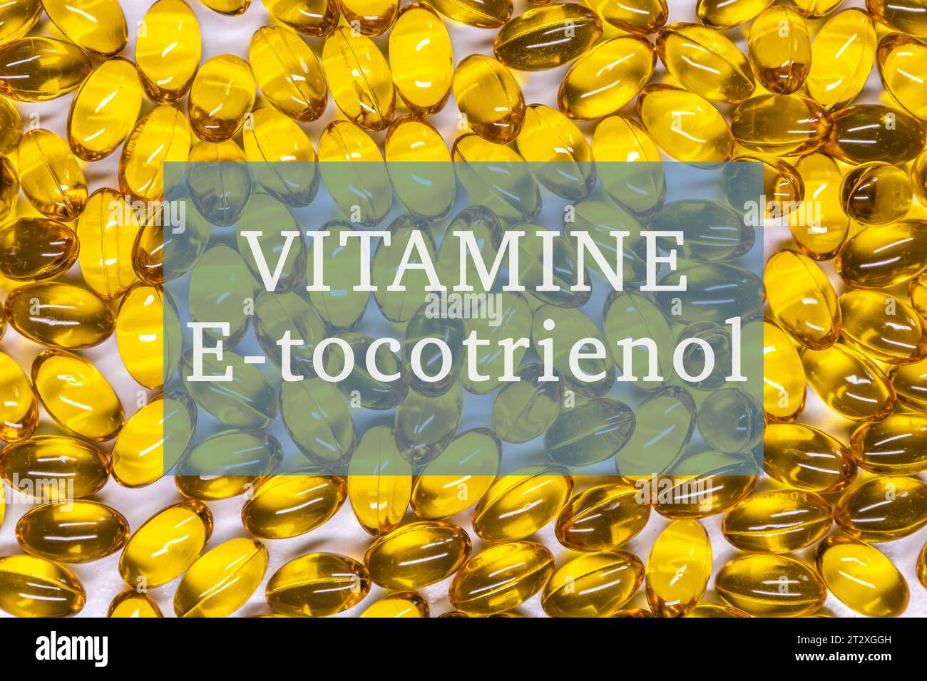 Capsule o compresse di vitamina e - tocoferolo, tocotrienolo. Integratori alimentari per la salute. Foto Stock