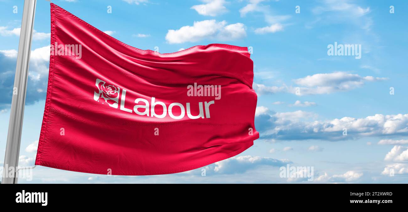 Bandiera del Partito Laburista britannico Foto Stock